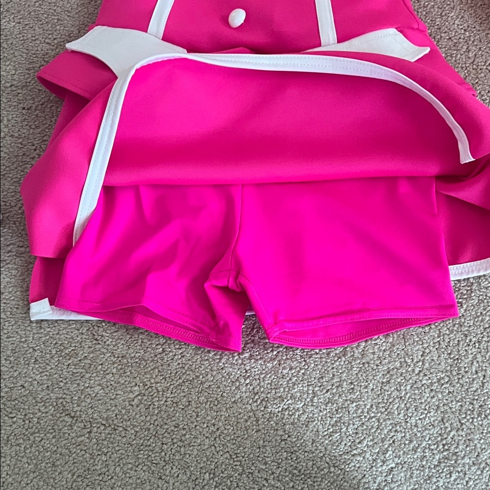Weissman Pink & White Girls Costume - Flight Attendant - size MC approx 8-10 - Picture 7 of 10